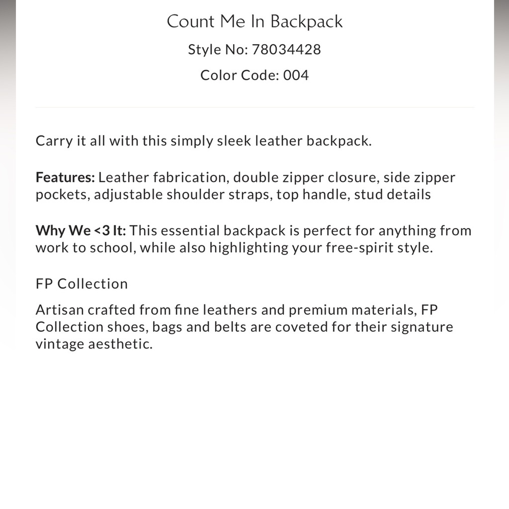 Free People NWOT Leather Backpack - Picture 16 of 16